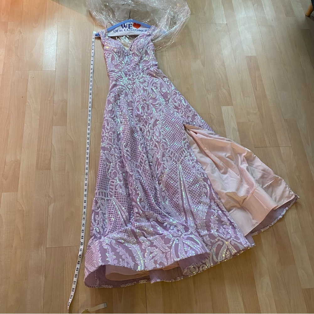 Off-The-Shoulder Patterned A-Line Prom Dress With… - image 6